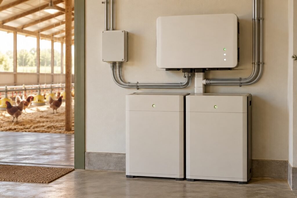 Tovuqxona tashqarisidagi xavfsiz elektr zaxirasi
