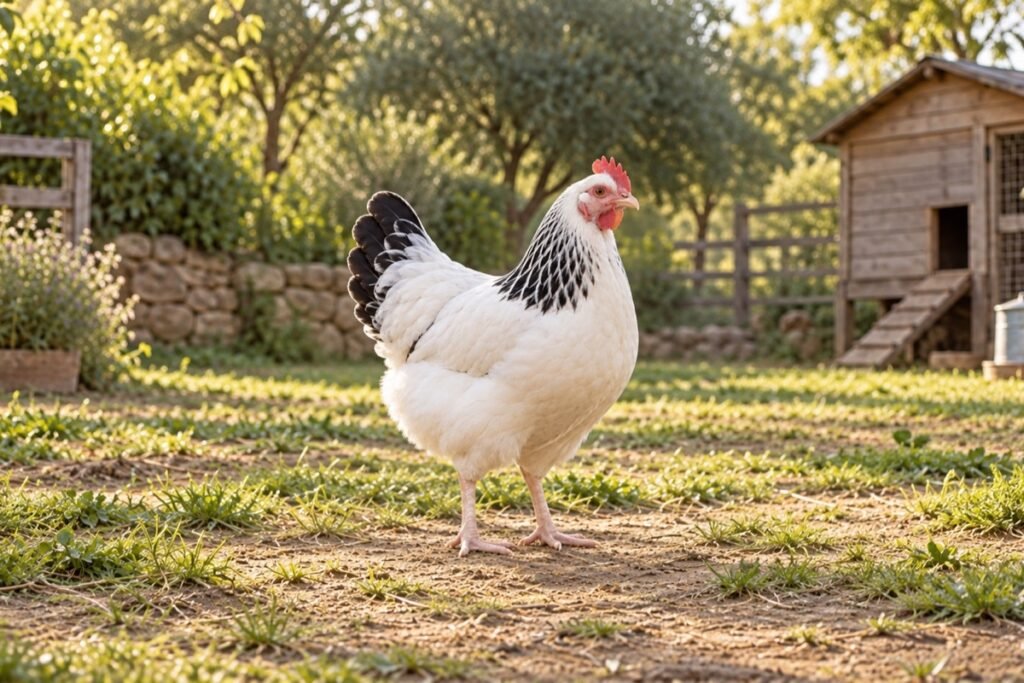 Oq-qora patli Sussex tovuqi